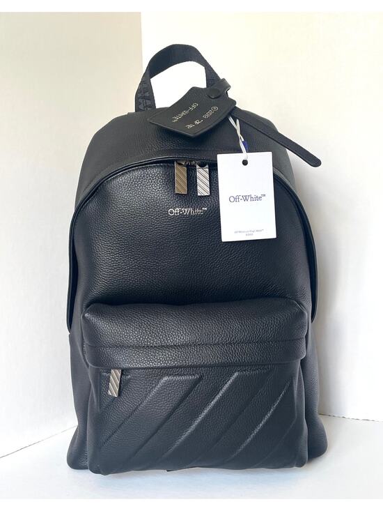 Off-White Other - Off-White Industrial Strap Pebbled Leather Backpack Large Diagonal Stripe